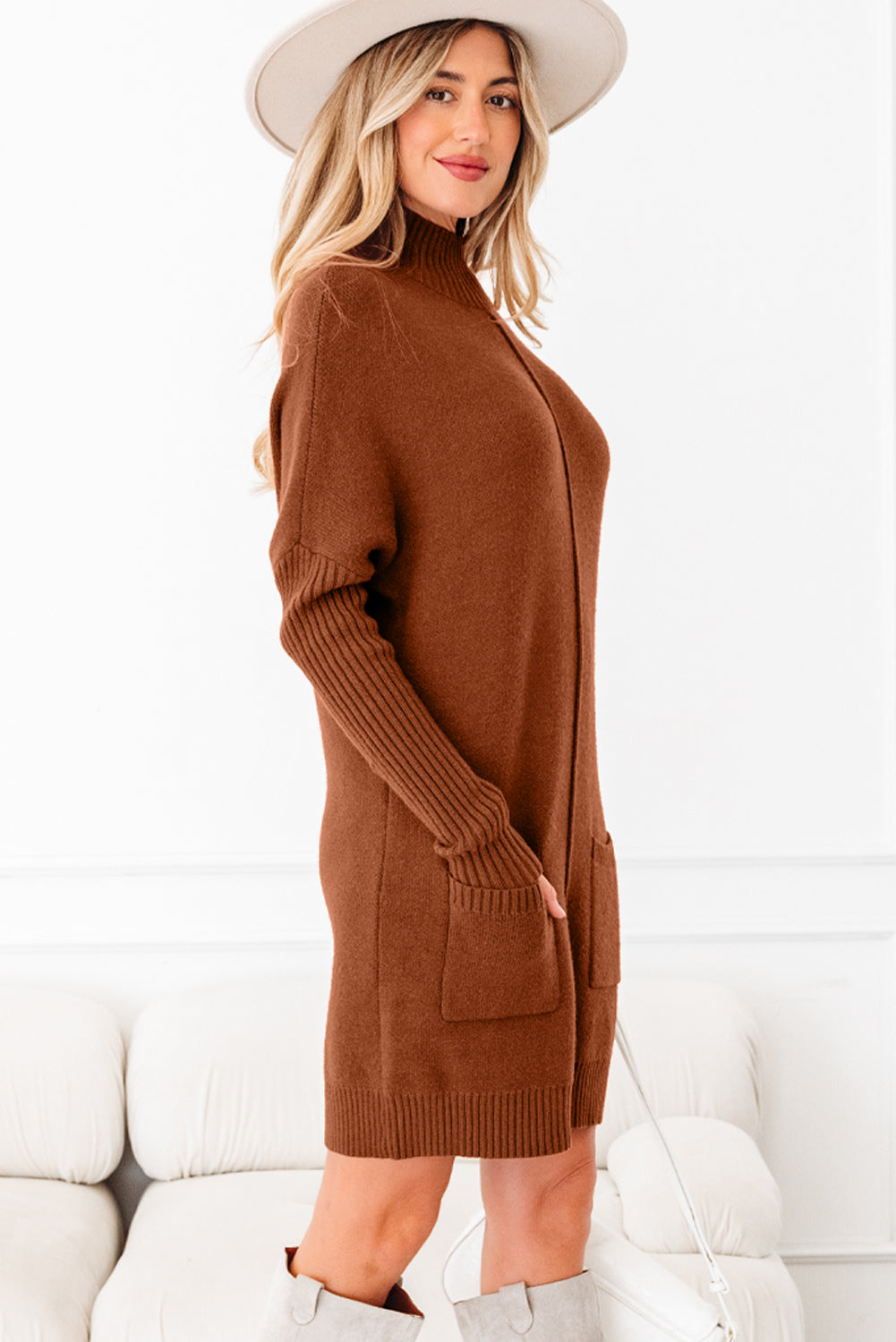 Neck Sweater Dress